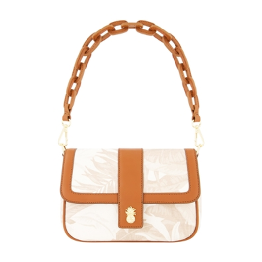 LEATHER TRIM FLORAL CROSSBODY, MULTI, 6"