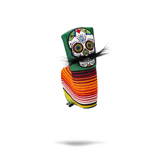 MUSTACHE SUGAR SKULL - BLADE PUTTER COVER GREEN