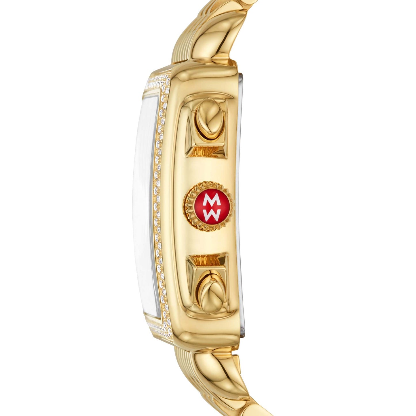 LADIES DECO 18K DIAMOND WATCH MOTHER-OF-PEARL DIAL