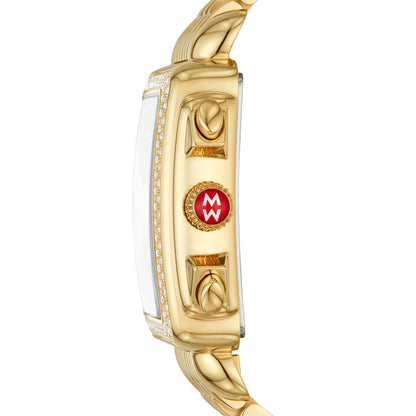 LADIES DECO 18K DIAMOND WATCH MOTHER-OF-PEARL DIAL