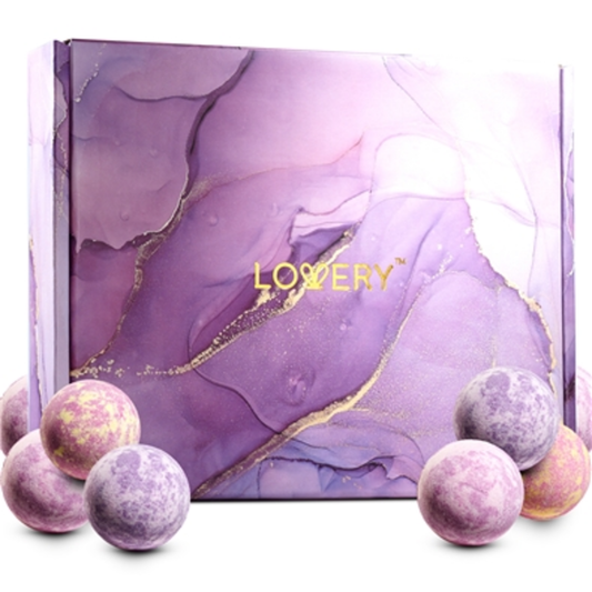 BATH BOMBS GIFT SET, PURPLE, 30 PIECES