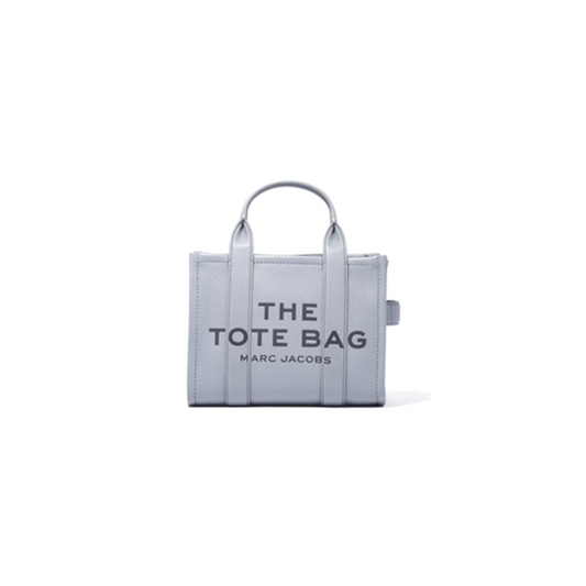 THE SMALL LEATHER TOTE, WOLF GREY, 10"X5"