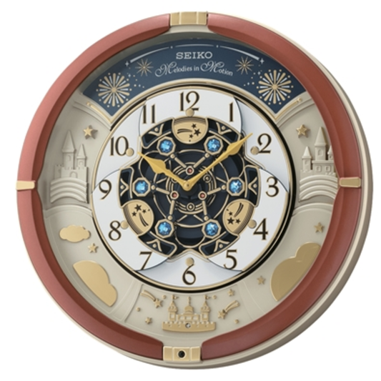 CASTLE NIGHT MELODIES IN MOTION CLOCK, BROWN