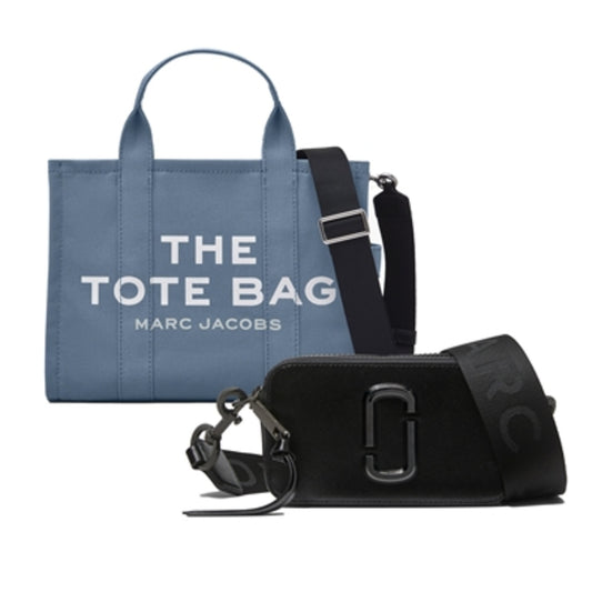 MEDIUM TRAVELER TOTE/SNAPSHOT DUO, BLUE SHADOW/BLACK