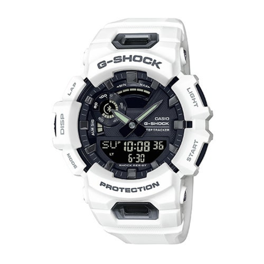 MENS G-SQUAD SMARTPHONE LINK WHITE RESIN SMARTWATCH BLACK DIAL