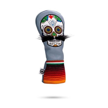 MUSTACHE SUGAR SKULL - FAIRWAY COVER GRAY