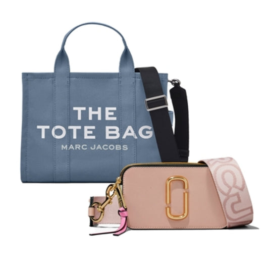 Medium Traveler Tote/Snapshot Duo, Blue Shadow/Rose Multi