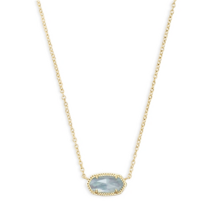 ELISA NECKLACE, GOLD/LIGHT BLUE ILLUSION