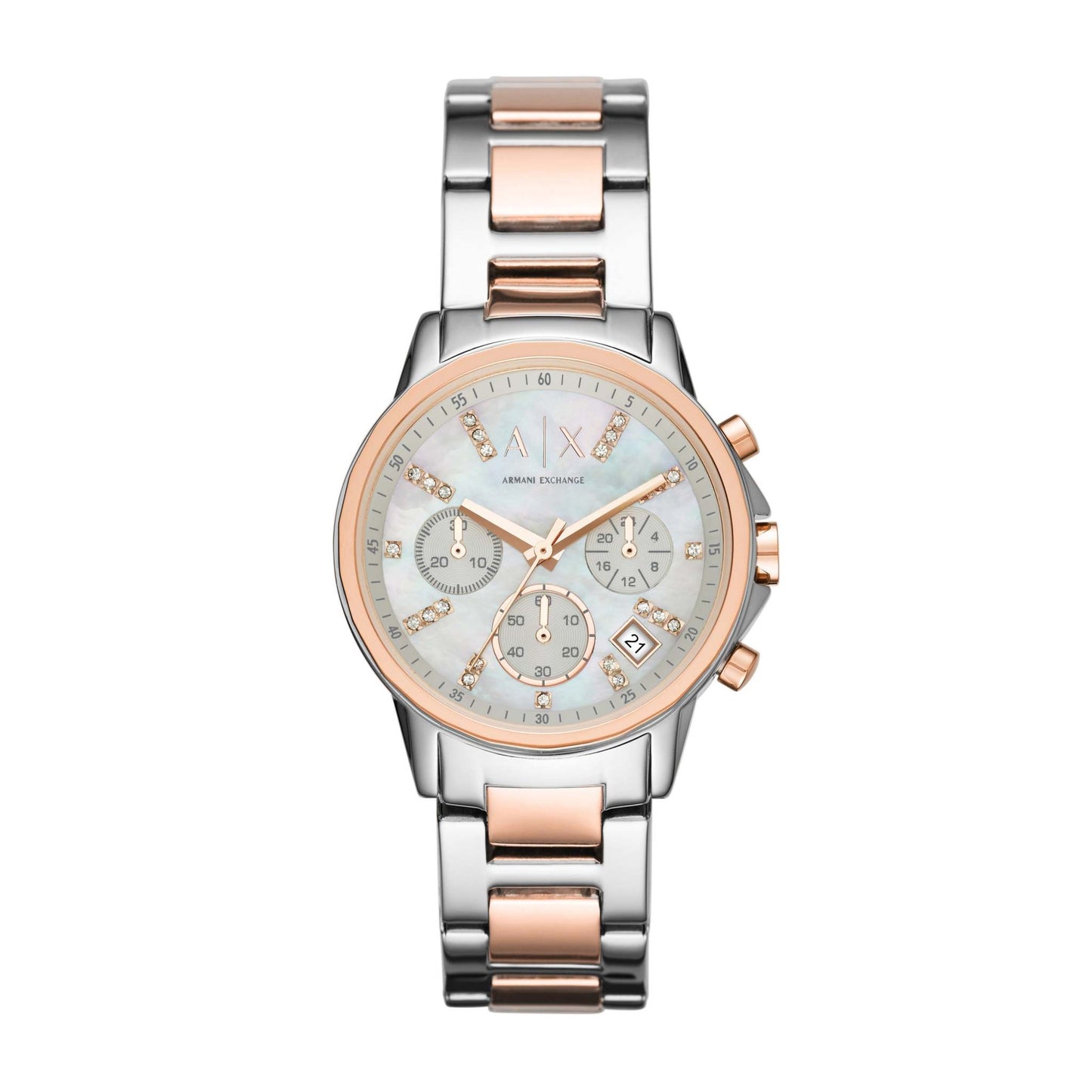 LADY BANKS MULTI-DIAL CRYSTAL WATCH MOTHER-OF-PEARL DIAL