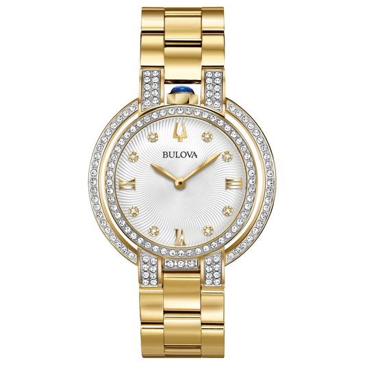 Ladies' Rubaiyat Diamond Gold-Tone Stainless Steel Watch, Silver Dial