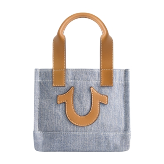 MINI DENIM TOTE, BLACK, ONE SIZE