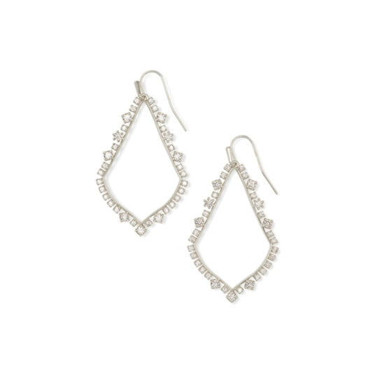 Sophee Crystal Drop, Rhodium Metal White CZ