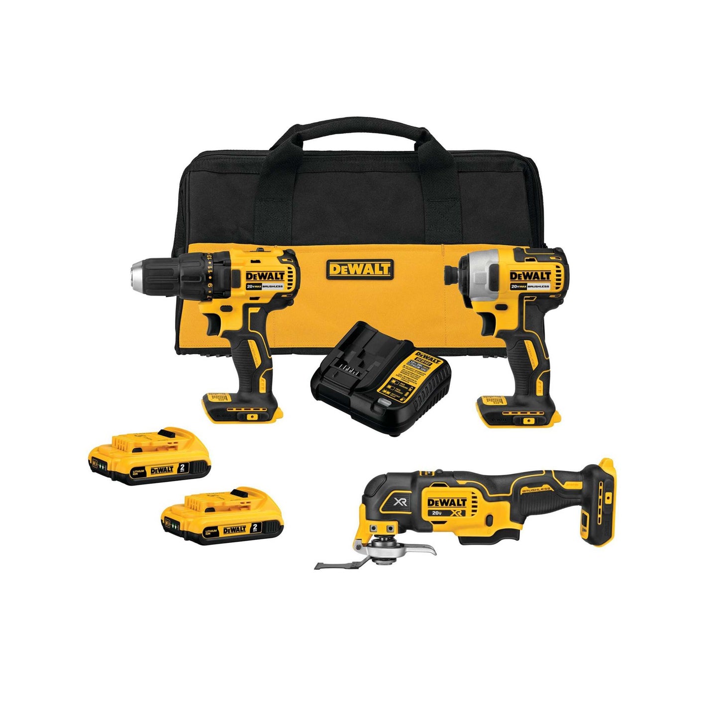 20V MAX COMPACT CORDLESS 3-TOOL COMBO KIT - DRILL IMPACT DRIVER MULTI-TOOL