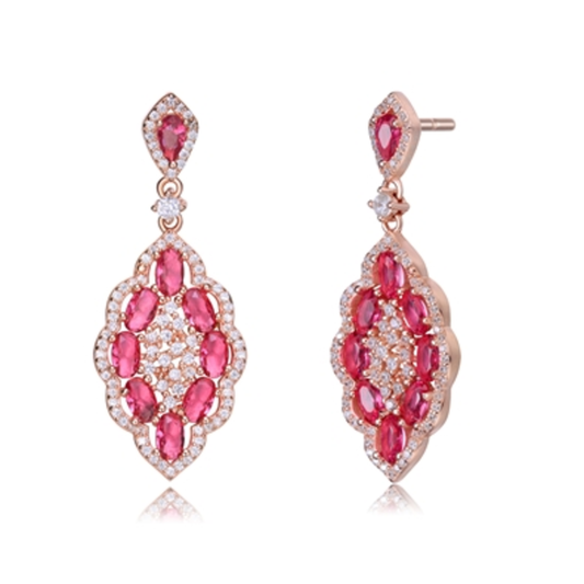 MULTI COLOR CZ ACCENT DANGLE EARRINGS, MULTI COLOR, 1.53