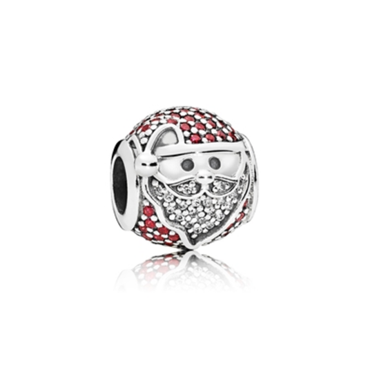 SPARKLING, JOLLY, SANTA, STERLING SILVER RED