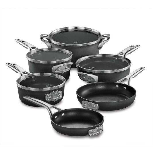 PREMIER SPACE-SAVING 10PC HARD-ANODIZED NONSTICK COOKWARE SET