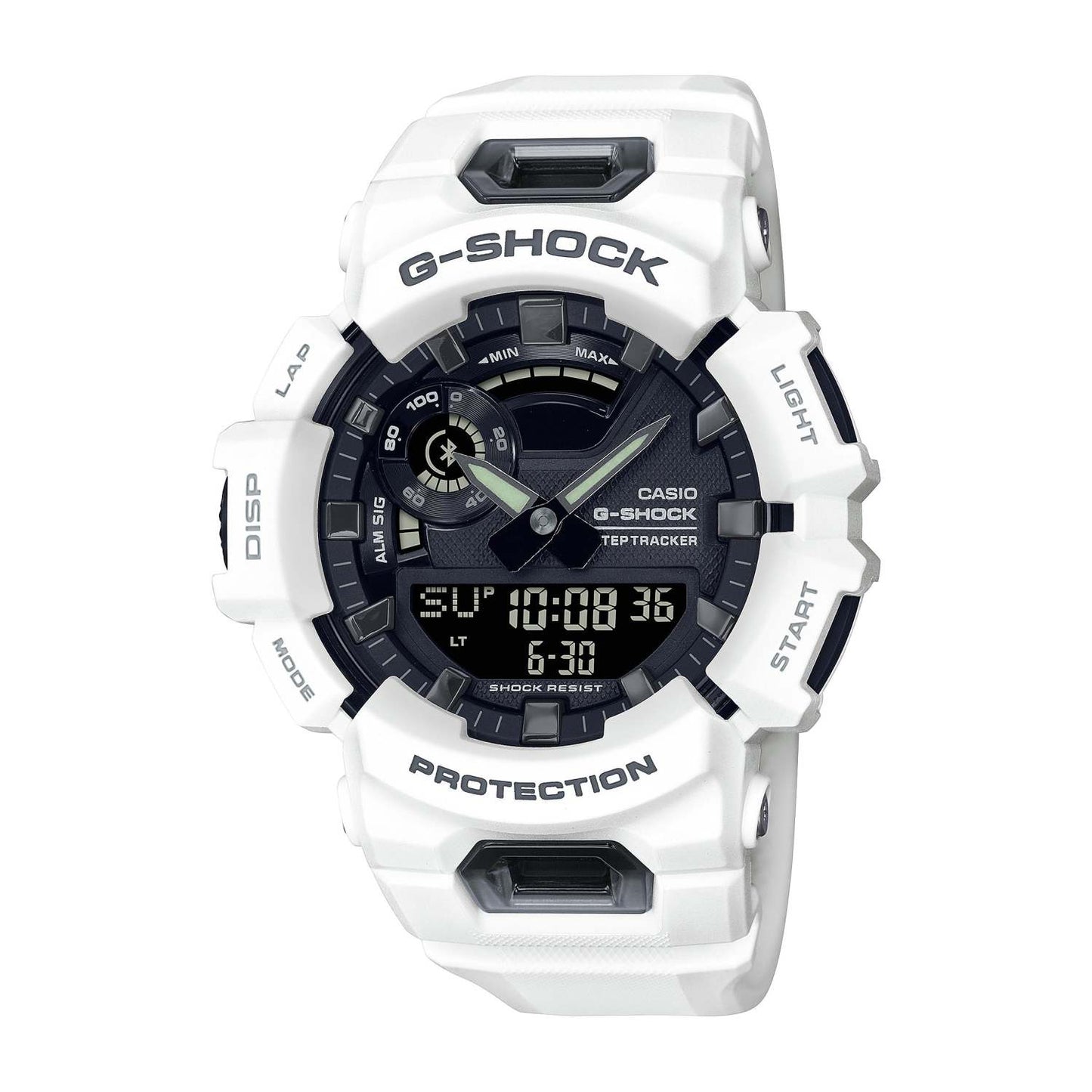 MENS G-SQUAD SMARTPHONE LINK WHITE RESIN SMARTWATCH BLACK DIAL