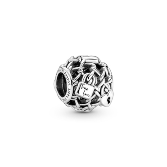 OPENWORK CHAIN LINK PADLOCK CHARM