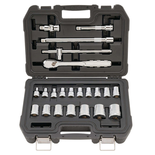 22PC 1/2" DRIVE METRIC SOCKET SET