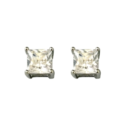 1.5 CTTW RADIANT SQUARE CZ EARRINGS