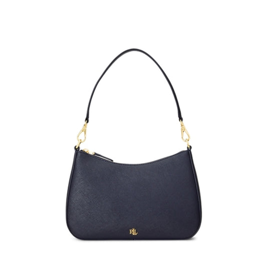 CROSSHATCH LEATHER MEDIUM DANNI BAG, REFINED NAVY