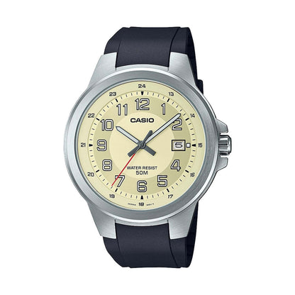 MENS OUTDOOR FIELD ANALOG STRAP WATCH CREAM DIAL