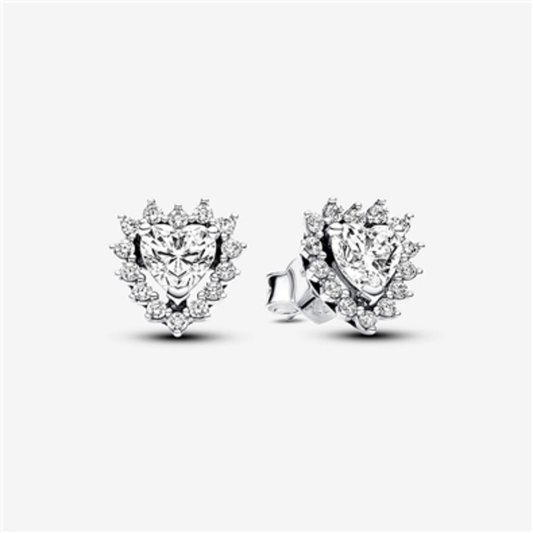 SPARKLING HEART HALO STUD EARRINGS