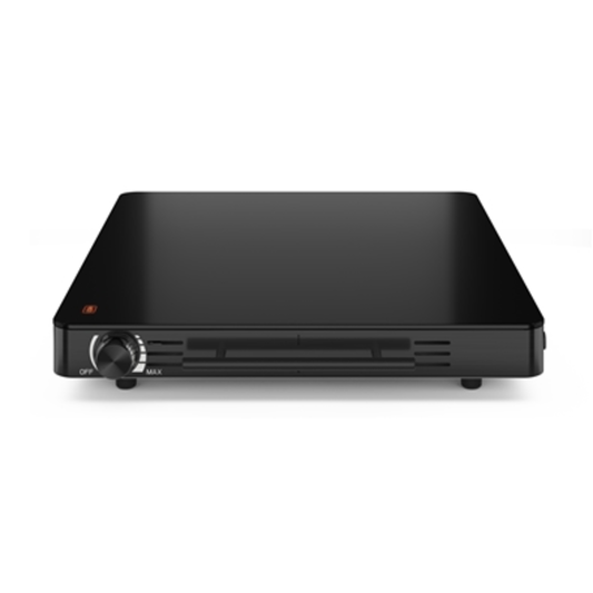 FAMILY-SIZED GLASS TOP WARMING TRAY, BLACK, 23.6" X 16.1" X 2.4"