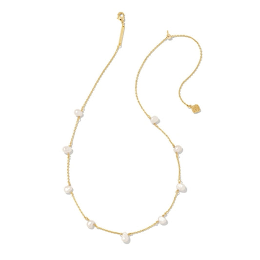 LEIGHTON PEARL NECKLACE, GOLD