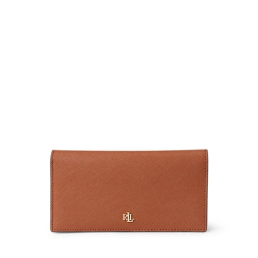 Crosshatch Leather-Slim Wallet, Lauren Tan