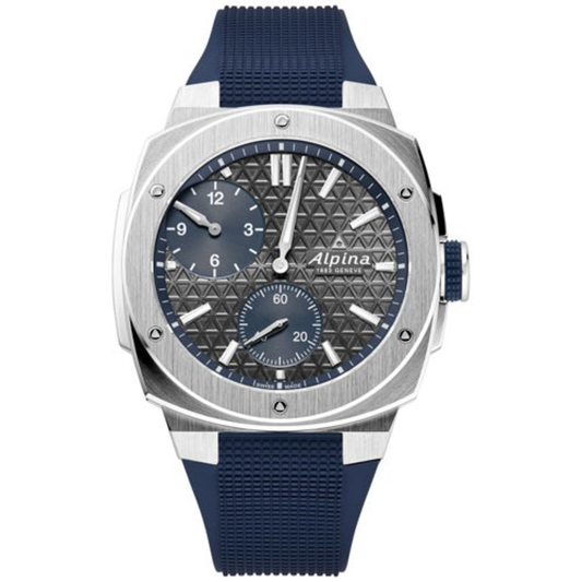 MEN'S ALPINER EXTREME REGULATOR AUTOMATIC NAVY RUBBER STRAP WATCH, GRAY DIAL