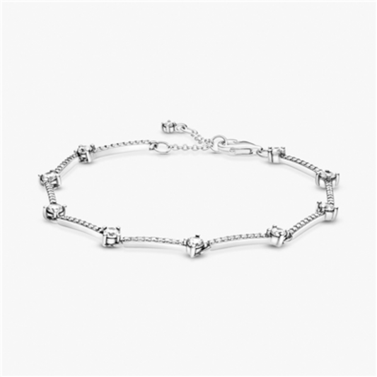 SPARKLING PAVÉ BARS BRACELET, CLEAR, 20