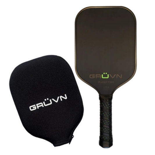 RAW-13H PICKLEBALL PADDLE, BLACK/GREEN, 16.5''