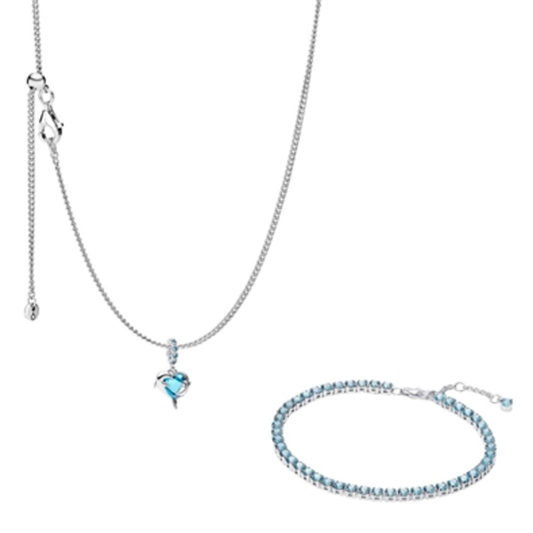 CRYSTAL BLUE DOLPHINS SET, 23.6"