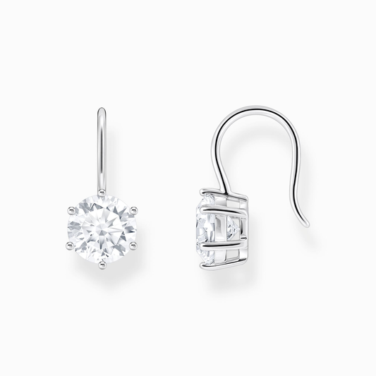 THOMAS SABO BASIC WHITE SILVER PIERCED EARRINGS