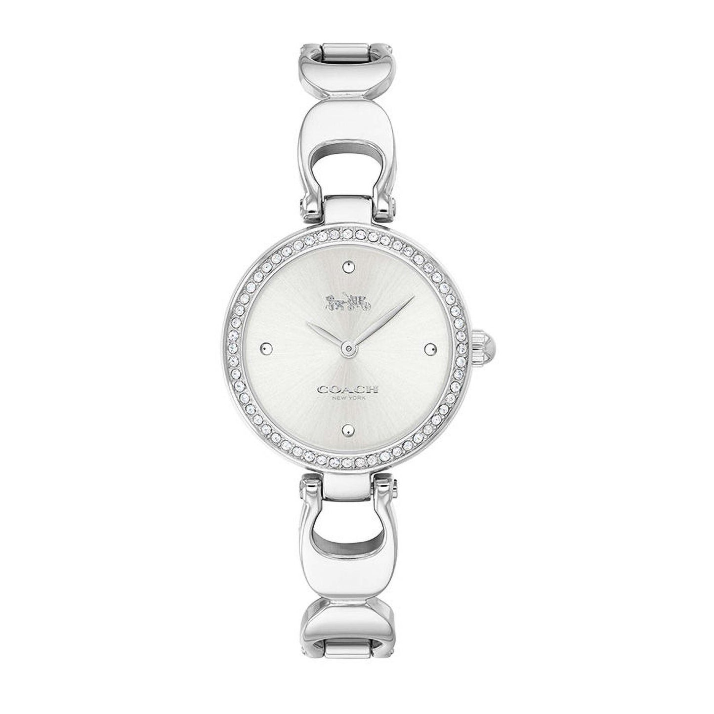 LADIES PARK STAINLESS STEEL CRYSTAL BANGLE WATCH