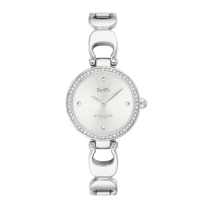 LADIES PARK STAINLESS STEEL CRYSTAL BANGLE WATCH