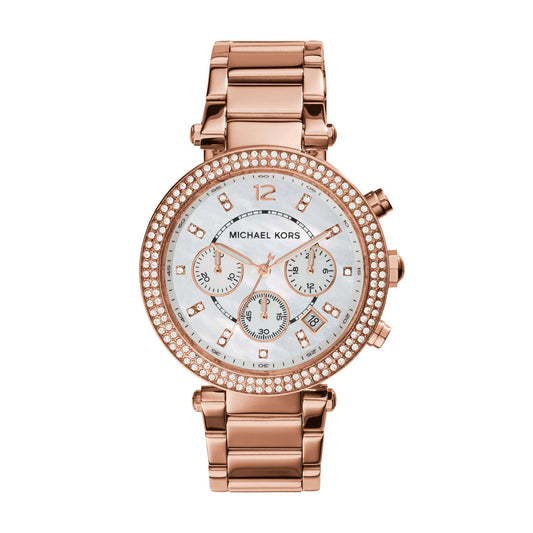 LADIES PARKER RG-TONE SS BRACELET WATCH MOTHR OF PEARL DIAL