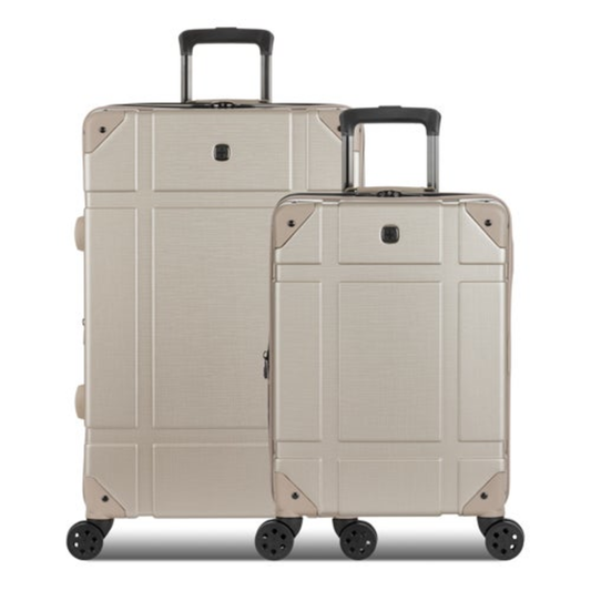 7639 EXPANDABLE 2PC TRUNK HARDSIDE SPINNER SET SAND