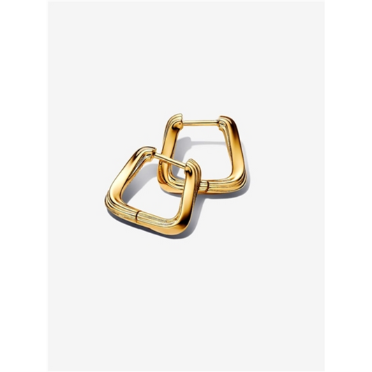 TWISTED TRIANGLE SMALL HOOP EARRINGS