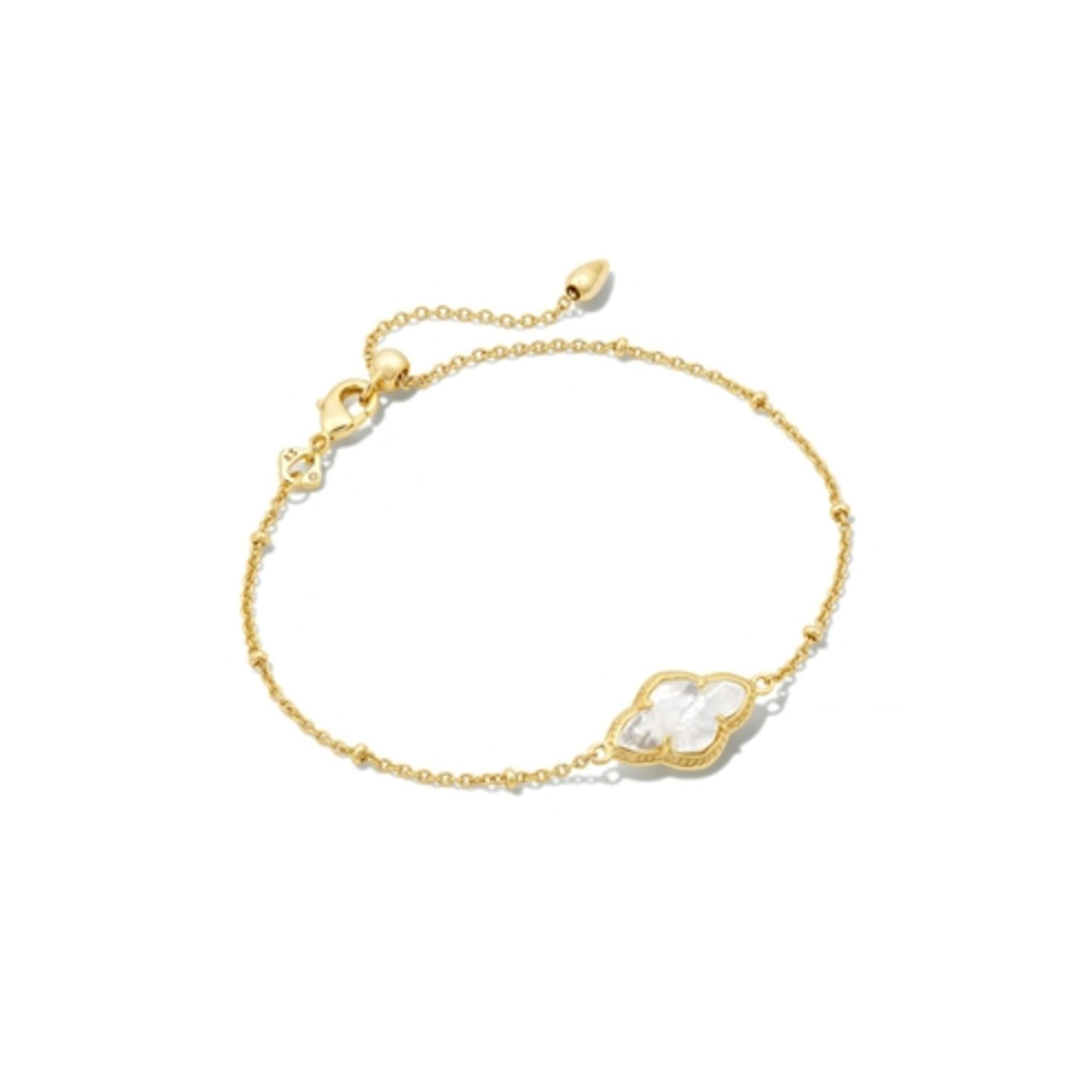 ABBIE SATELLITE CHAIN BRACELET, GOLD/IVORY MOTHER OF PEARL