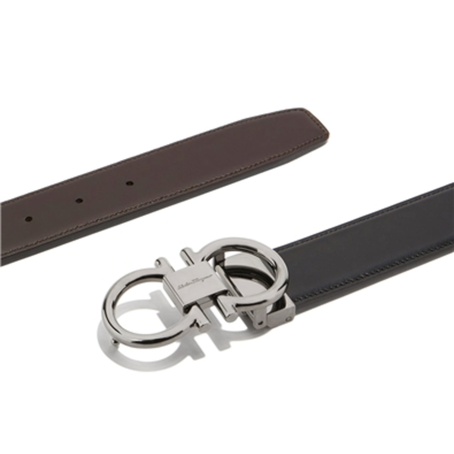 Gancini Reversible and Adjustable Belt, Black