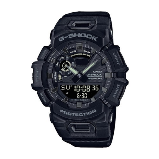 MENS G-SQUAD SMARTPHONE LINK BLACK RESIN SMARTWATCH BLACK DIAL