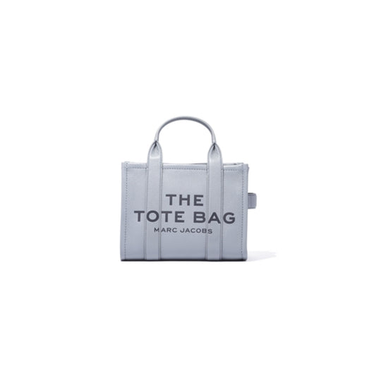 The Small Leather Tote, Wolf Grey