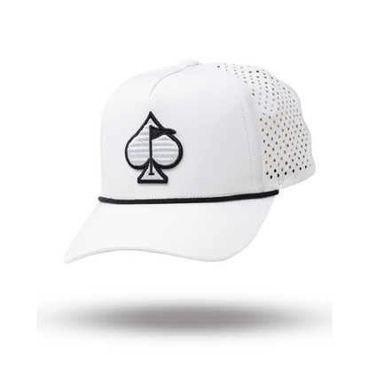 PERFORATED ROPE HAT - WHITE