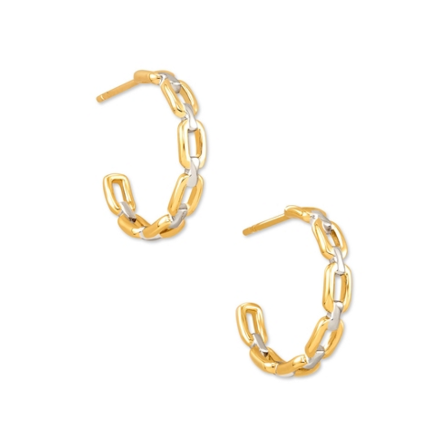 WREN HOOP EARRINGS IN MIXED METAL, 18K YELLOW GOLD VERMEIL & STERLING SILVER