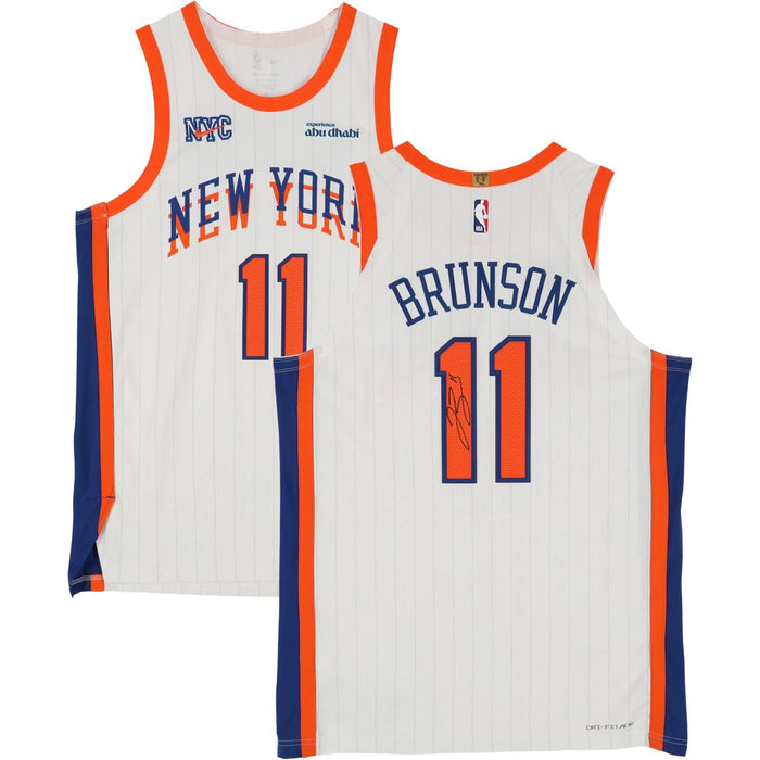 Jalen Brunson Autographed New York Knicks White Nike City Edition Jersey (2024–25)