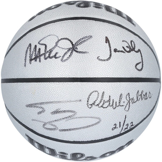 Los Angeles Lakers Autographed Authentic Wilson 75th Anniversary Logo Platinum Basketball